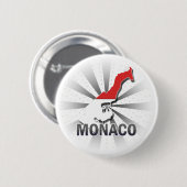 Badge Rond 5 Cm Carte 2,0 de drapeau du Monaco (Devant & derrière)
