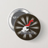 Badge Rond 5 Cm Carte 2,0 de drapeau du Monaco (Devant & derrière)