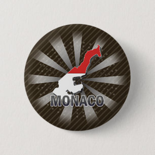 Badge Rond 5 Cm Carte 2,0 de drapeau du Monaco