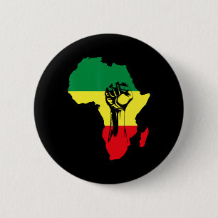 Badge Rond 5 Cm Carte africaine poing Histoire noire Amérindiens