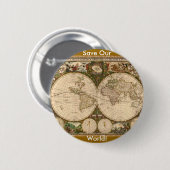 BADGE ROND 5 CM CARTE ANTIQUE (Devant & derrière)