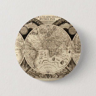 Badge Rond 5 Cm Carte antique du monde par Philipp Eckebrecht -