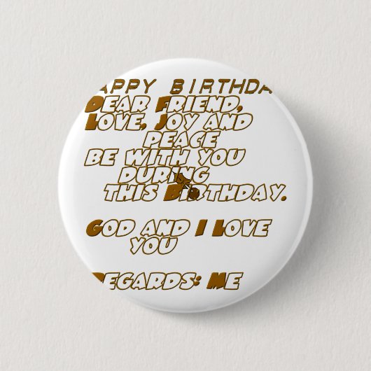 Badge Rond 5 Cm Carte d'anniversaire pour un ami chrétien (Devant)