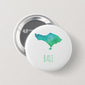 Badge Rond 5 Cm Carte de Bali (Devant & derrière)