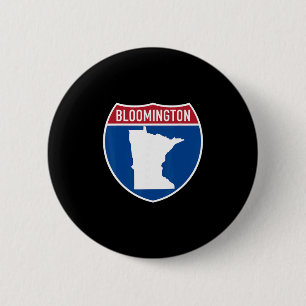 Badge Rond 5 Cm Carte de Bloomington Minnesota Autoroute Panneau r