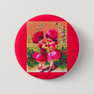 Badge Rond 5 Cm Carte de commerce victorienne petits danseurs en r