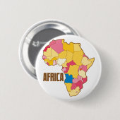 Badge Rond 5 Cm Carte de couleur AFRIQUE (Devant & derrière)