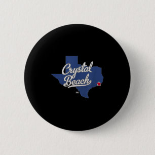 Badge Rond 5 Cm Carte de Crystal Beach Texas Tx