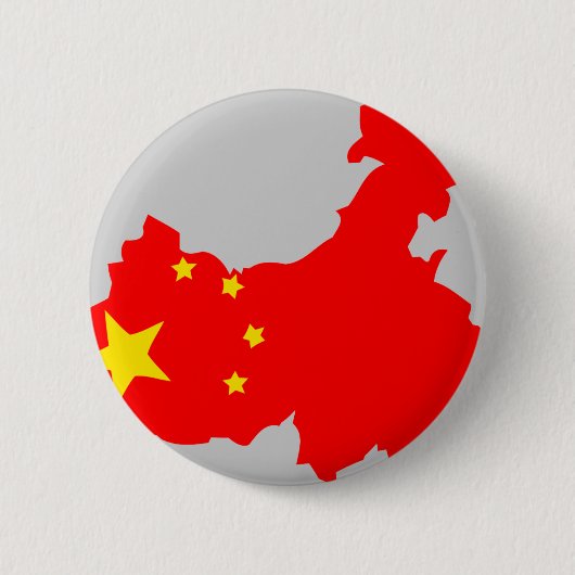 Badge Rond 5 Cm Carte de drapeau de la Chine (Devant)