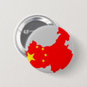 Badge Rond 5 Cm Carte de drapeau de la Chine (Devant & derrière)