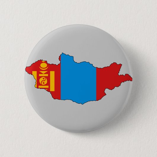 Badge Rond 5 Cm Carte de drapeau de la Mongolie (Devant)