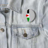 Badge Rond 5 Cm Carte de drapeau de la Palestine (En situation)