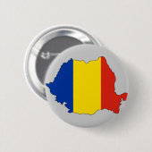 Badge Rond 5 Cm Carte de drapeau de la Roumanie (Devant & derrière)