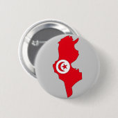Badge Rond 5 Cm Carte de drapeau de la Tunisie (Devant & derrière)