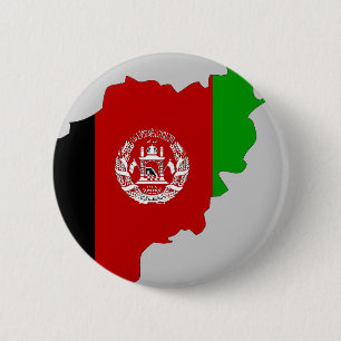 Badge Rond 5 Cm Carte de drapeau de l'Afghanistan