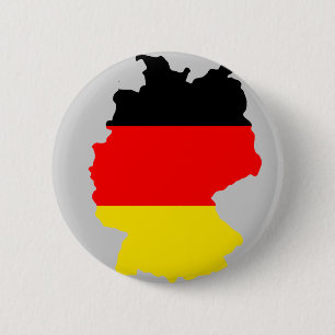 Badge Rond 5 Cm Carte de drapeau de l'Allemagne