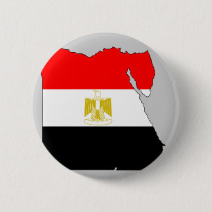 Badge Rond 5 Cm Carte de drapeau de l'Egypte