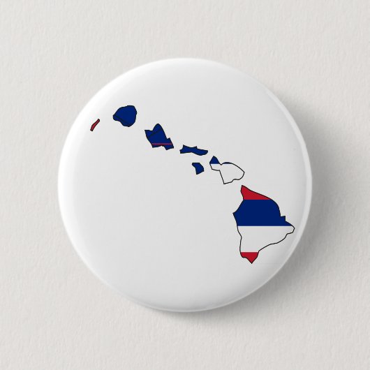 Badge Rond 5 Cm Carte de drapeau d'Hawaï (Devant)