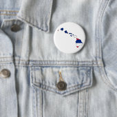 Badge Rond 5 Cm Carte de drapeau d'Hawaï (En situation)