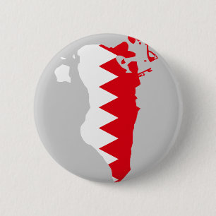 Badge Rond 5 Cm Carte de drapeau du Bahrain