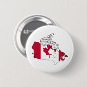 Badge Rond 5 Cm Carte de drapeau du Canada normale (Devant & derrière)