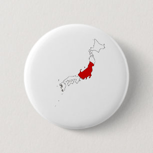 Badge Rond 5 Cm Carte de drapeau du Japon normale
