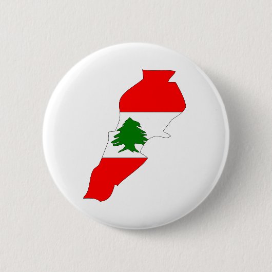 Badge Rond 5 Cm Carte de drapeau du Liban normale (Devant)