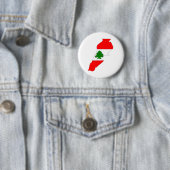 Badge Rond 5 Cm Carte de drapeau du Liban normale (En situation)