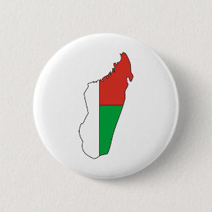 Badge Rond 5 Cm Carte de drapeau du Madagascar normale
