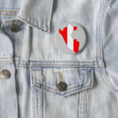 Badge Rond 5 Cm Carte de drapeau du Pérou (En situation)