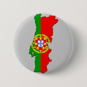 Badge Rond 5 Cm Carte de drapeau du Portugal