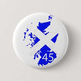 Badge Rond 5 Cm Carte de l'Ecosse Saltire