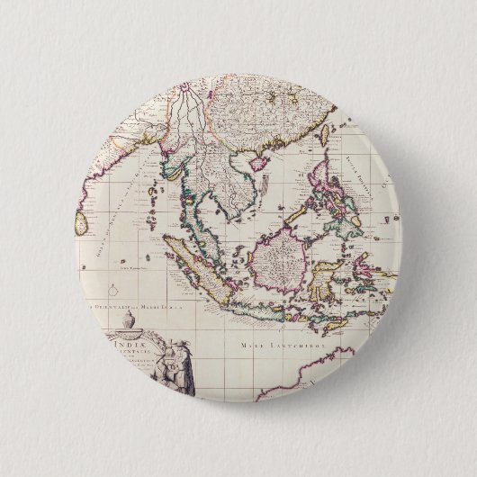 Badge Rond 5 Cm Carte de l'Inde et des Indes est (Devant)