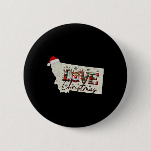 Badge Rond 5 Cm Carte de Noël du Montana Xmas State Montana Christ