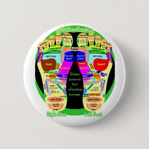 Badge Rond 5 Cm carte de pied de réflexothérapie