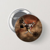 Badge Rond 5 Cm Carte de pirate (Devant & derrière)