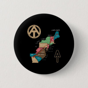 Badge Rond 5 Cm Carte de randonnée du sentier des Appalaches