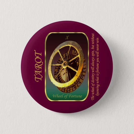 Badge Rond 5 Cm Carte de tarot - roue de la fortune (Devant)