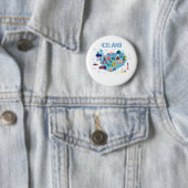 Badge Rond 5 Cm carte d'Islande (En situation)