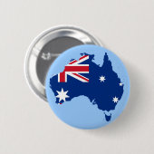 Badge Rond 5 Cm carte du drapeau australien (Devant & derrière)