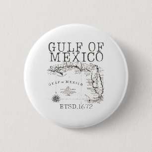 Badge Rond 5 Cm Carte Du Drapeau Du Golfe Des États-Unis D'Amériqu
