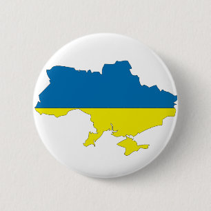 Badge Rond 5 Cm Carte du drapeau ukrainien