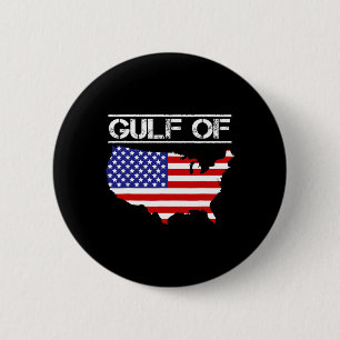 Badge Rond 5 Cm Carte Du Golfe Des États-Unis D'Amérique Trump Ame