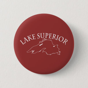 Badge Rond 5 Cm Carte du lac Supérieur