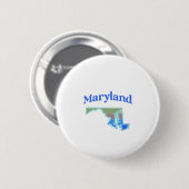 Badge Rond 5 Cm Carte du Maryland (Devant & derrière)
