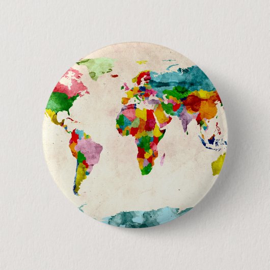 Badge Rond 5 Cm Carte du monde (Devant)