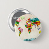 Badge Rond 5 Cm Carte du monde (Devant & derrière)