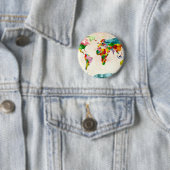 Badge Rond 5 Cm Carte du monde (En situation)