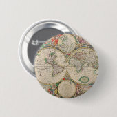 Badge Rond 5 Cm Carte du monde antique (Devant & derrière)