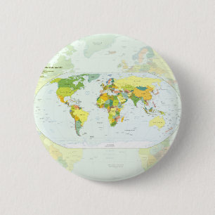 Badge Rond 5 Cm Carte du monde Atlas Poster Politique : Décoration